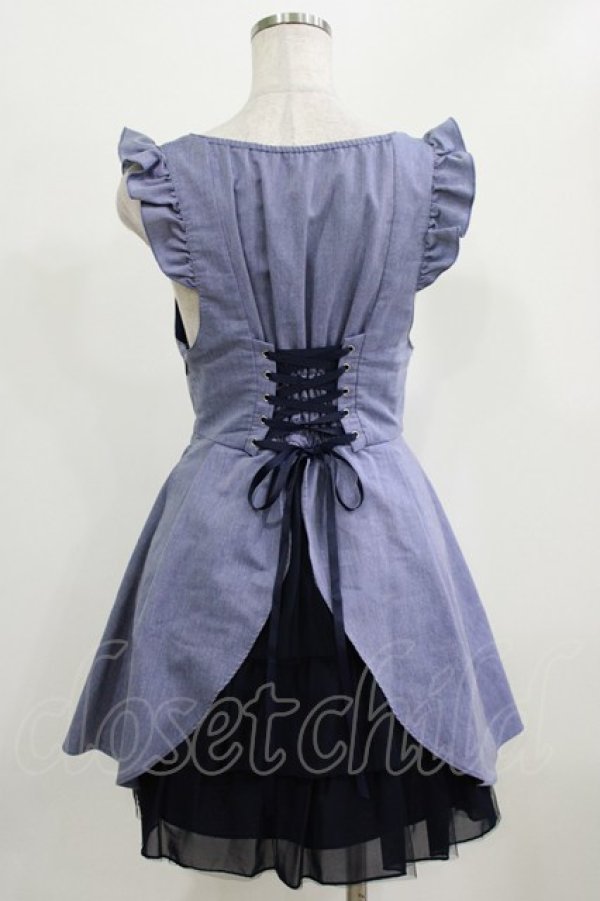 画像3: Secret Honey / レースアップジャンパースカート Free ブルー H-26-02-22-027-CA-OP-NS-ZH (3)