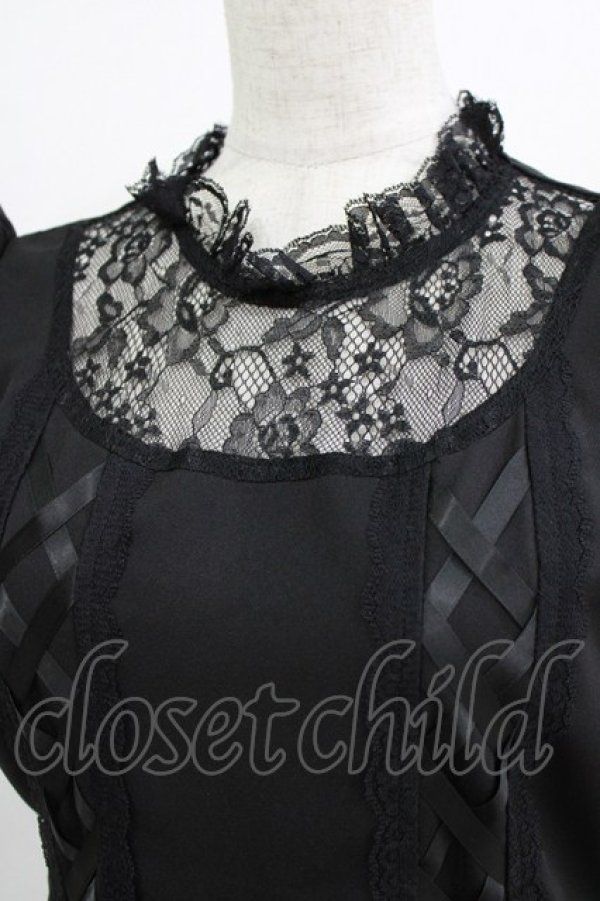 画像4: Ank Rouge / レース切替ワンピース M ブラック H-26-02-22-029-CA-OP-NS-ZH (4)