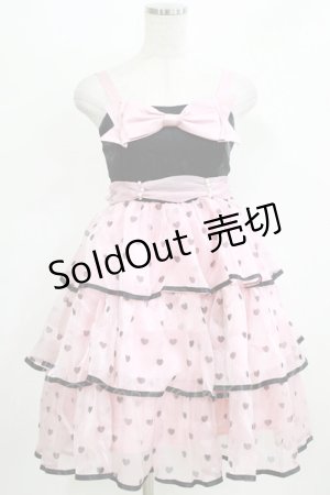 画像: BIG GOOSE（海外ロリータブランド） / ドットジャンパースカート Free ピンク H-26-02-22-033-LO-OP-NS-ZH