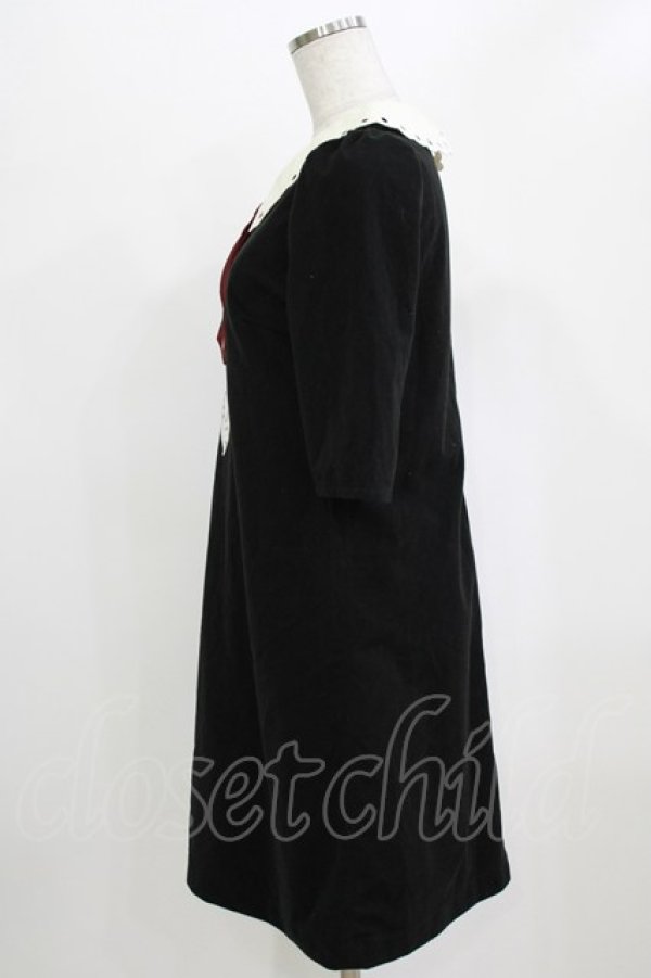 画像2: Secret Honey / ネクタイ付きワンピース Free ブラック H-26-02-22-036-CA-OP-NS-ZH (2)