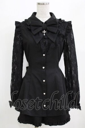 画像: Secret Honey / ラッフル袖レース長袖セットアップ Free ブラック H-26-02-22-039-CA-OP-NS-ZH