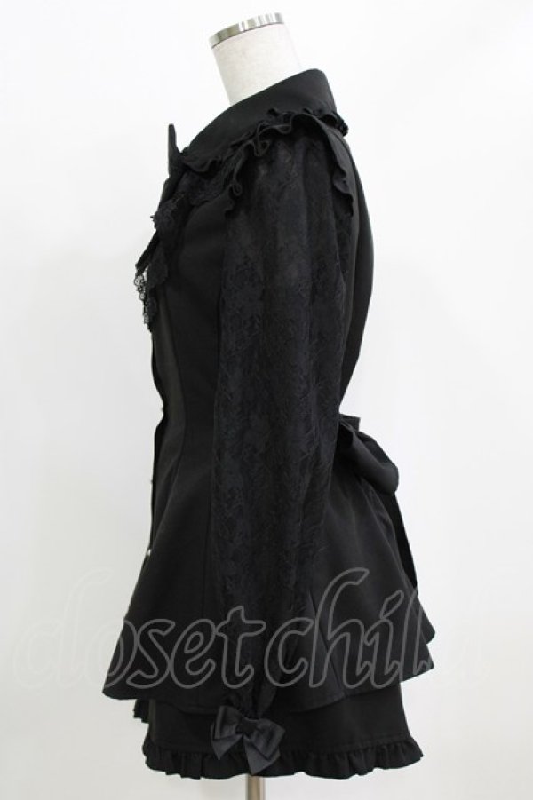 画像2: Secret Honey / ラッフル袖レース長袖セットアップ Free ブラック H-26-02-22-039-CA-OP-NS-ZH (2)