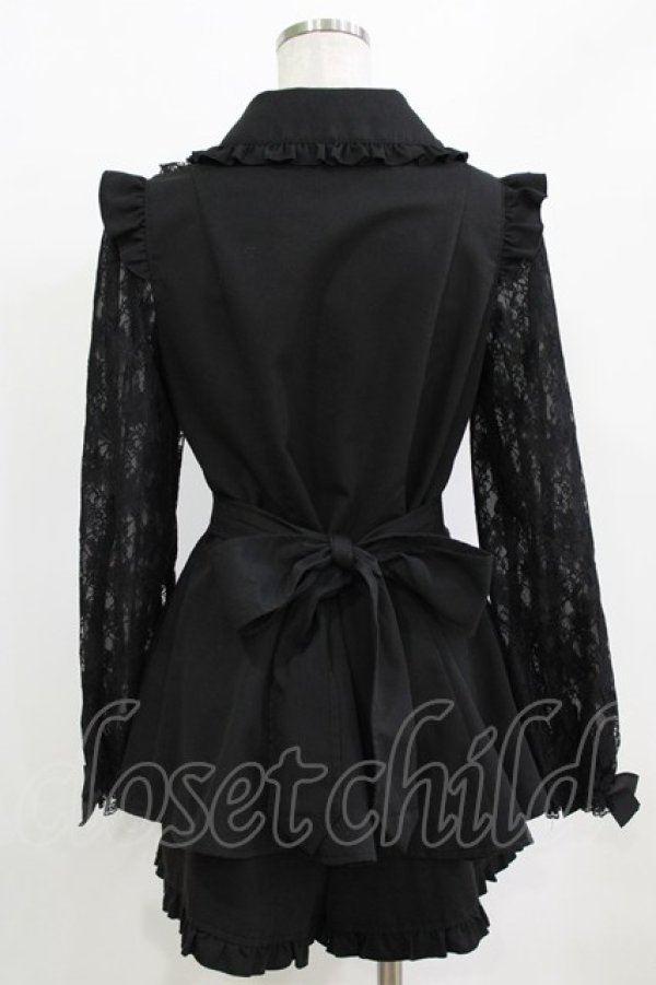 画像3: Secret Honey / ラッフル袖レース長袖セットアップ Free ブラック H-26-02-22-039-CA-OP-NS-ZH (3)