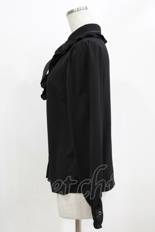 画像2: Secret Honey / ダブルフリルネクタイ付ブラウス Free ブラック H-26-02-22-042-CA-BL-NS-ZH (2)