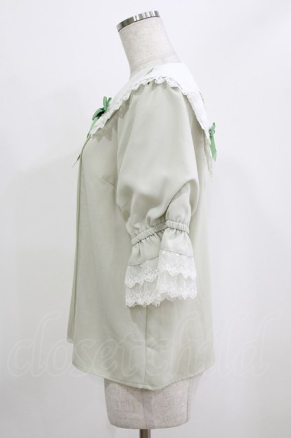 画像2: Amavel / Bonbon Ribbon Chaton ブラウス Free グリーン H-26-02-22-045-CA-BL-NS-ZH (2)