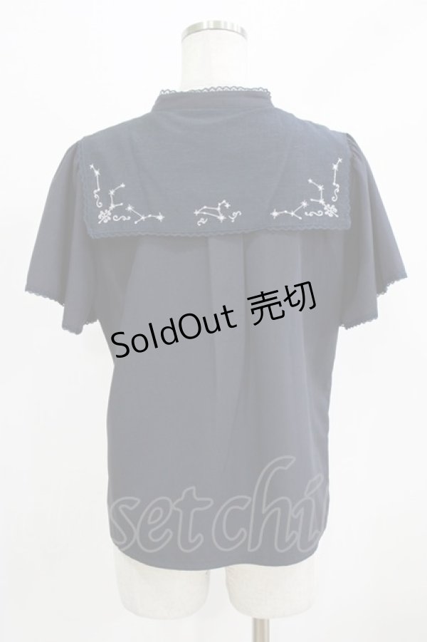 画像3: axes femme POETIQUE / シエルエトワール刺繍襟ブラウス M ネイビー H-26-02-22-048-AX-BL-NS-ZH (3)