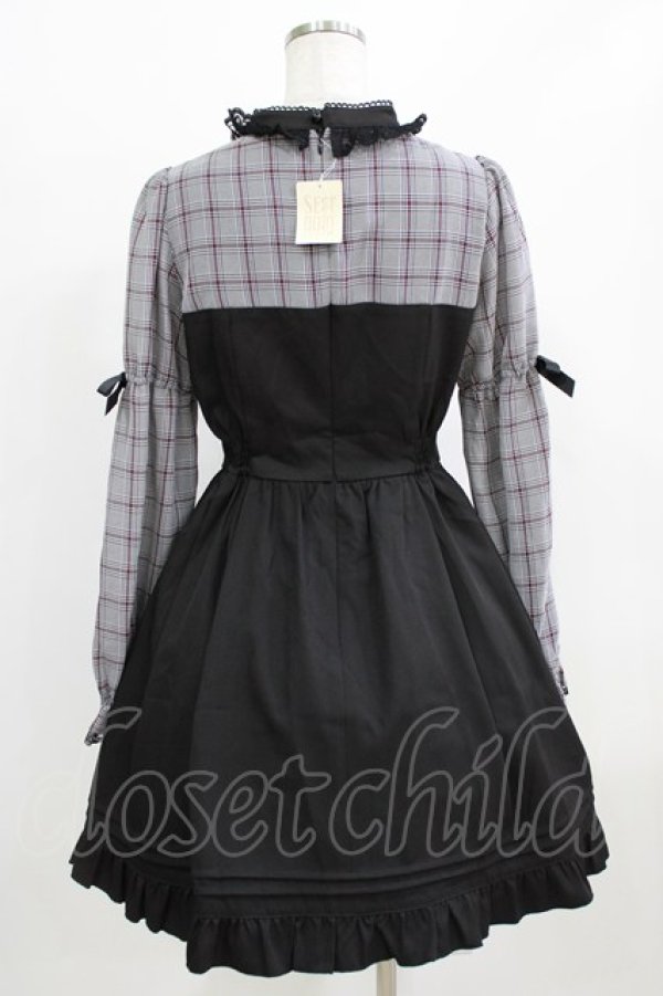 画像3: Secret Honey / チェック切替ワンピース Free グレー/ブラック H-26-02-22-004-CA-OP-NS-ZH (3)