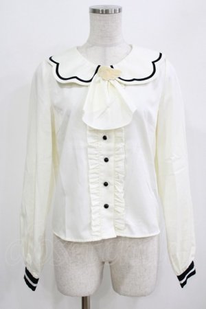 画像: To Alice / ジャボ付きブラウス S オフ H-26-02-22-051-LO-BL-NS-ZH