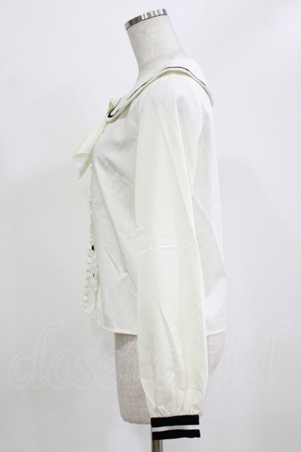 画像2: To Alice / ジャボ付きブラウス S オフ H-26-02-22-051-LO-BL-NS-ZH (2)