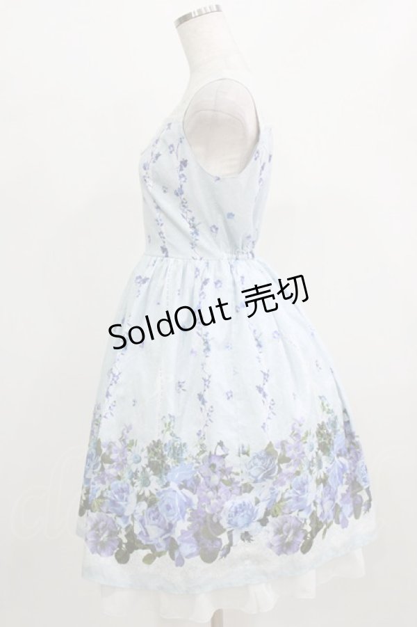 画像2: axes femme / 転写風パネル花柄ワンピース M サックス H-26-02-22-005-AX-OP-NS-ZH (2)