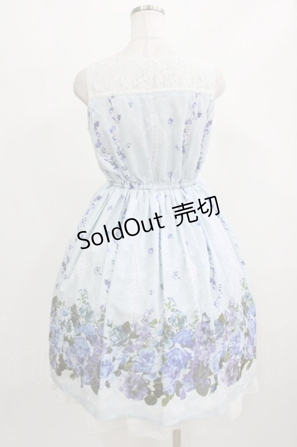 画像3: axes femme / 転写風パネル花柄ワンピース M サックス H-26-02-22-005-AX-OP-NS-ZH (3)