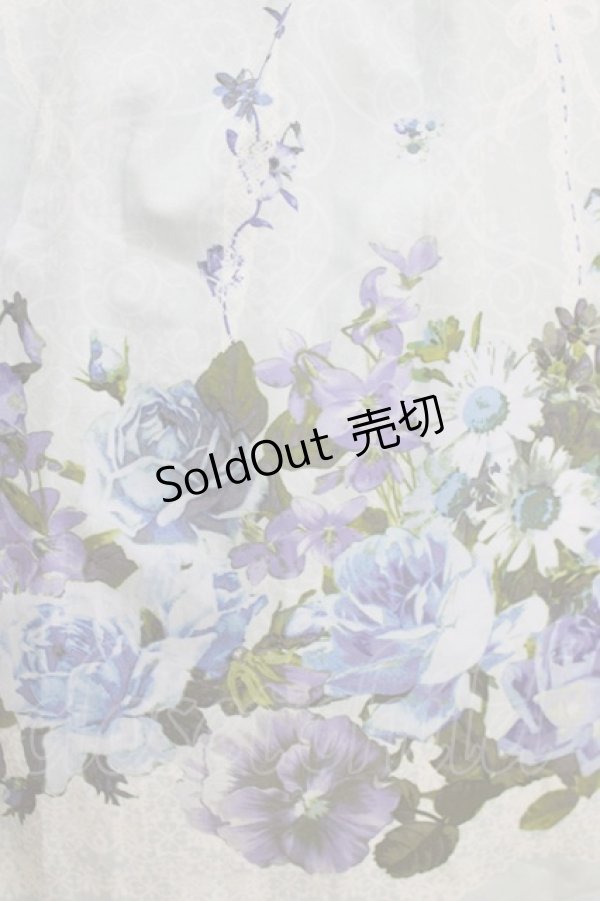 画像4: axes femme / 転写風パネル花柄ワンピース M サックス H-26-02-22-005-AX-OP-NS-ZH (4)