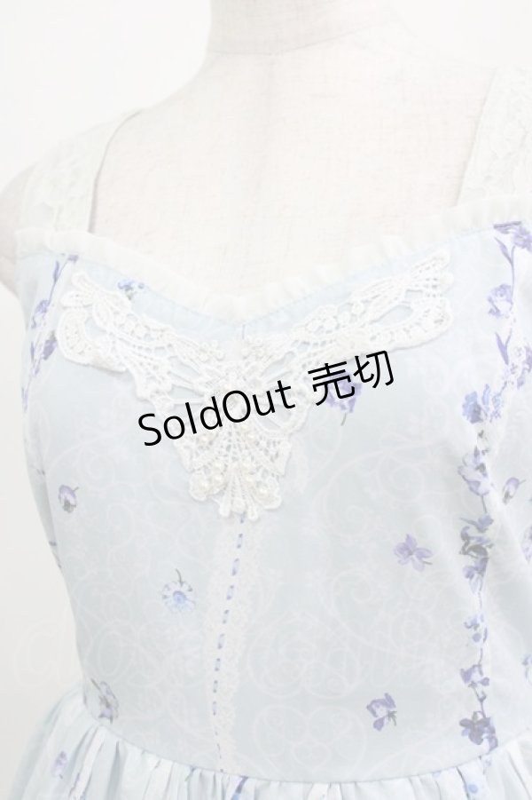 画像5: axes femme / 転写風パネル花柄ワンピース M サックス H-26-02-22-005-AX-OP-NS-ZH (5)