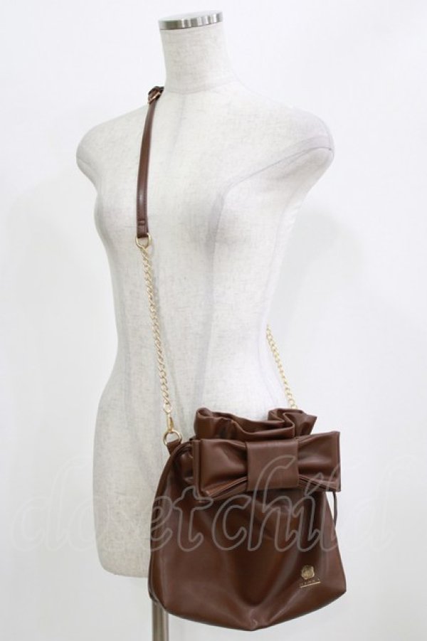 画像1: m petit by misako / AMリボンキンチャクSLD  ブラウン H-26-02-22-067-LO-BG-NS-ZH (1)