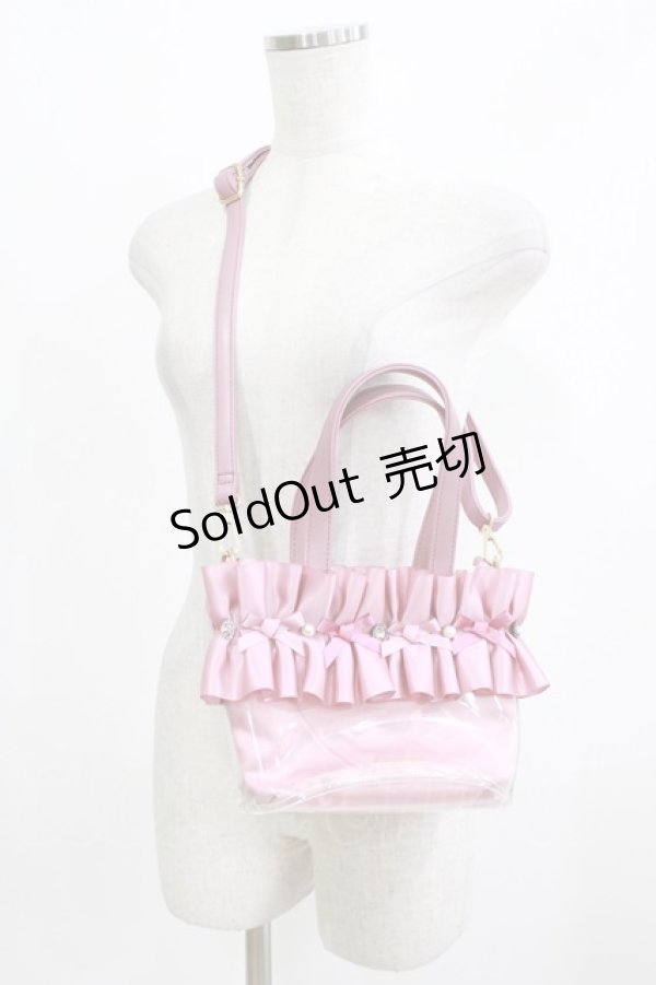 画像1: LODISPOTTO / メローリーフリルクリアトートバッグ  ピンク H-26-02-22-069-LO-BG-NS-ZH (1)