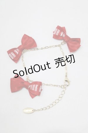 画像: PINK HOUSE / ロゴリボンブレスレット  レッド H-26-02-22-070-LO-AC-NS-ZH
