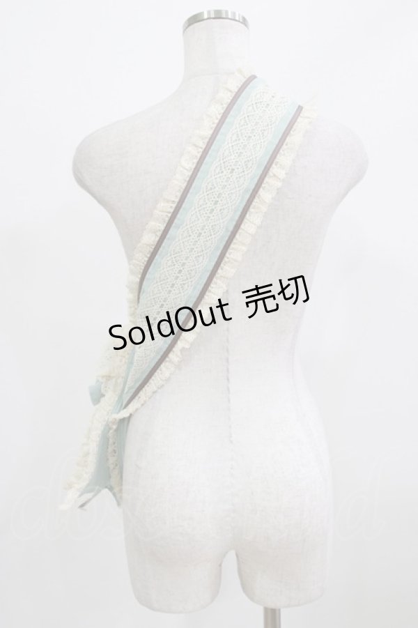 画像2: Hoshibako Works / シャンティクリーム・パティスリー リボンエシャルプ 全長144cm/幅11cm ミント H-26-02-22-073-LO-ZA-NS-ZH (2)