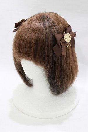 画像: Amavel / Fancy Cookieダブルリボンクリップ  ブラウン H-26-02-22-074-CA-AC-NS-ZH