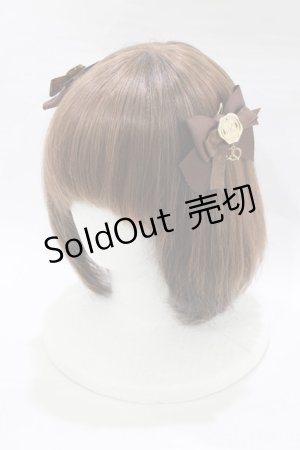 画像: Amavel / Fancy Cookieダブルリボンクリップ  ブラウン H-26-02-22-074-CA-AC-NS-ZH
