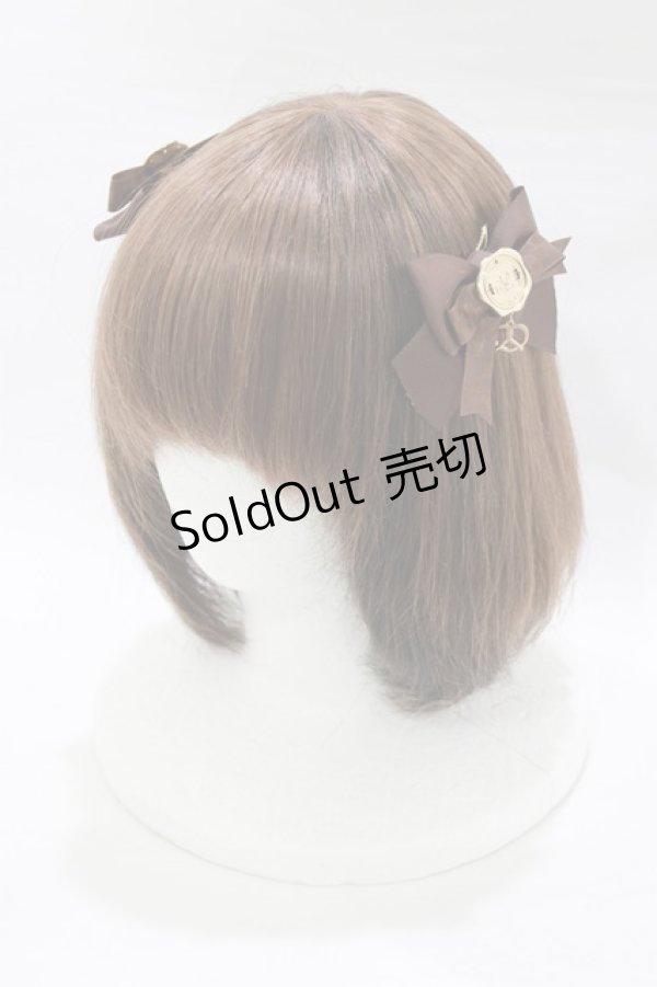 画像1: Amavel / Fancy Cookieダブルリボンクリップ  ブラウン H-26-02-22-074-CA-AC-NS-ZH (1)