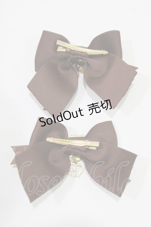 画像3: Amavel / Fancy Cookieダブルリボンクリップ  ブラウン H-26-02-22-074-CA-AC-NS-ZH (3)