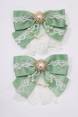 画像2: Amavel / Bonbon Ribbon Chaton ダブルリボンクリップ  グリーン H-26-02-22-075-CA-AC-NS-ZH (2)