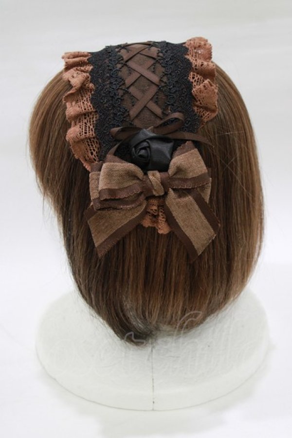 画像2: Hoshibako Works / 晩課のドレス ヘッドドレス  ブラウン H-26-02-22-078-LO-AC-NS-ZH (2)