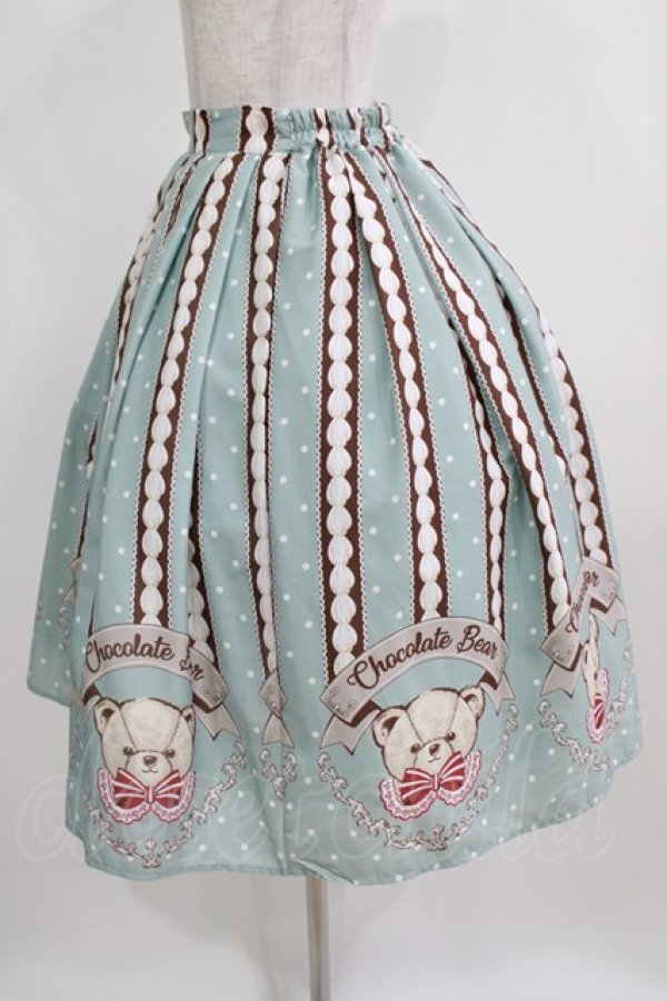 画像4: axes femme kawaii / チョコベア柄スカート M ミント H-26-02-22-006-AX-SK-NS-ZH (4)