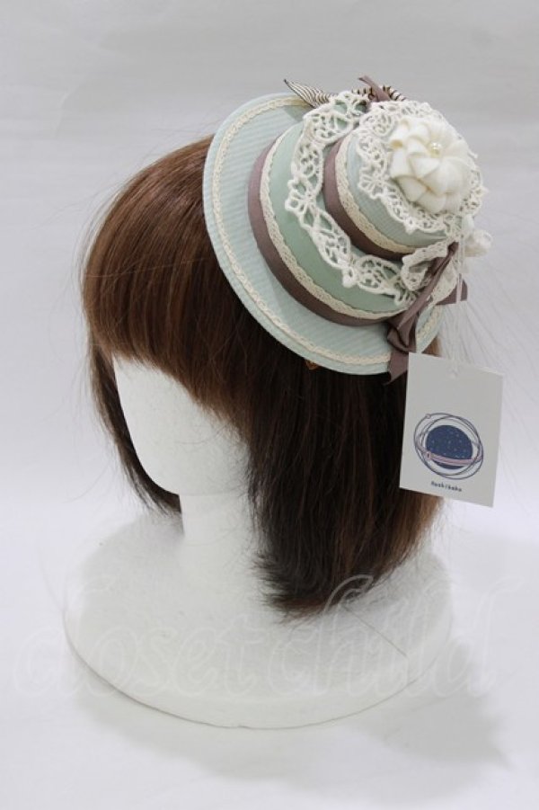 画像1: Hoshibako Works / シャンティクリーム・パティスリー デコレーションケーキハット 幅 15cm/高さ 8cm ミント H-26-02-22-085-LO-AC-NS-ZH (1)