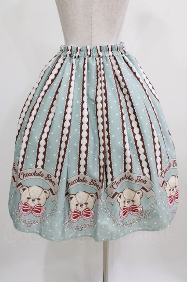 画像5: axes femme kawaii / チョコベア柄スカート M ミント H-26-02-22-006-AX-SK-NS-ZH (5)