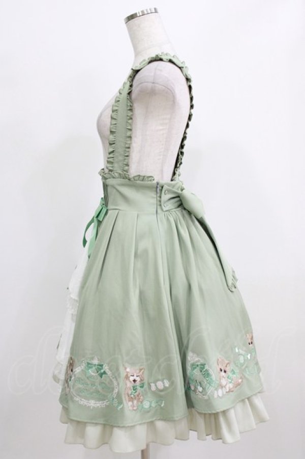 画像2: Amavel / Bonbon Ribbon Chaton スカート Free グリーン H-26-02-22-010-CA-SK-NS-ZH (2)