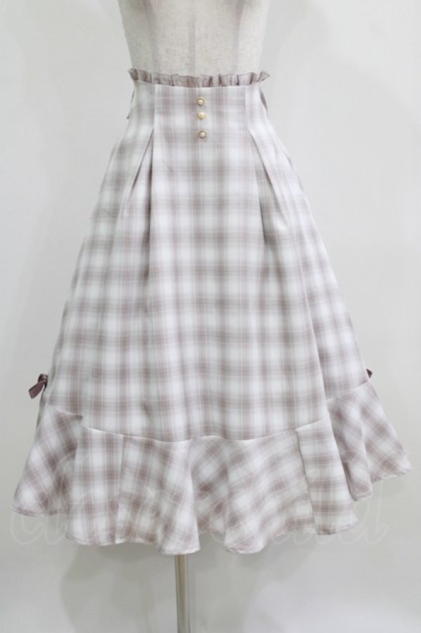 画像1: Amavel / Miladyフレア切替チェックスカート Free ピンク H-26-02-22-011-CA-SK-NS-ZH (1)