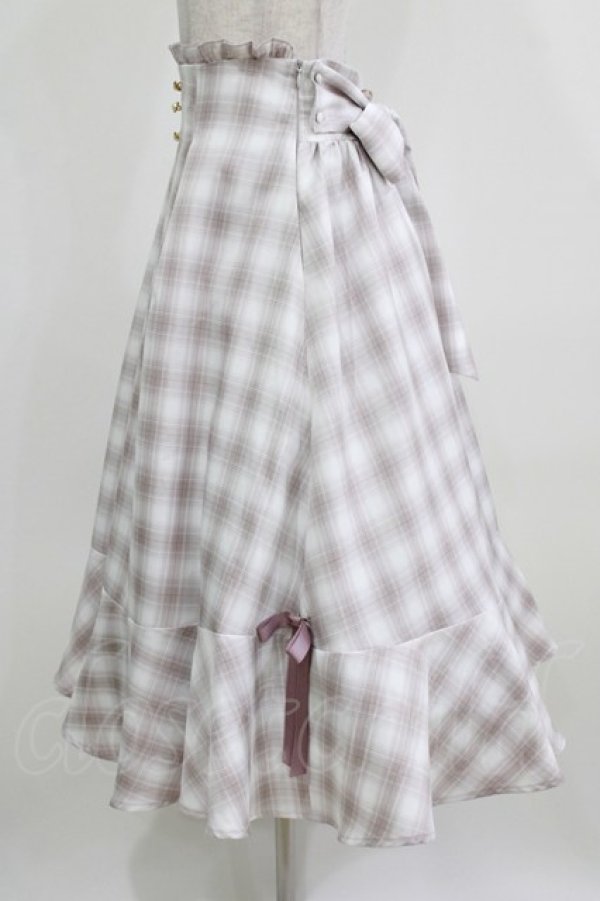 画像2: Amavel / Miladyフレア切替チェックスカート Free ピンク H-26-02-22-011-CA-SK-NS-ZH (2)