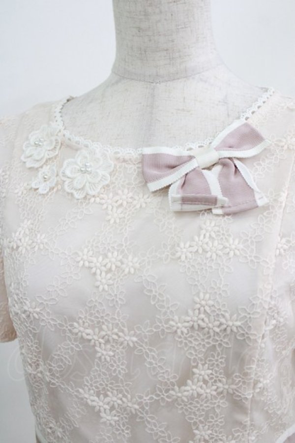 画像4: LODISPOTTO / お花刺繍ワンピース M ピンク H-26-02-22-013-LO-OP-NS-ZH (4)