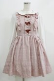 画像1: Ank Rouge / フロントリボンチェックワンピース M ピンク H-26-02-22-017-CA-OP-NS-ZH (1)
