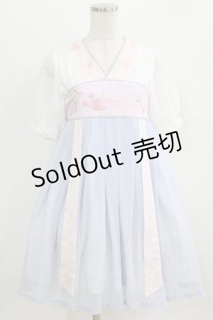 画像: To Alice / 桜刺繍ワンピース S オフ/サックス H-26-02-22-019-LO-OP-NS-ZH