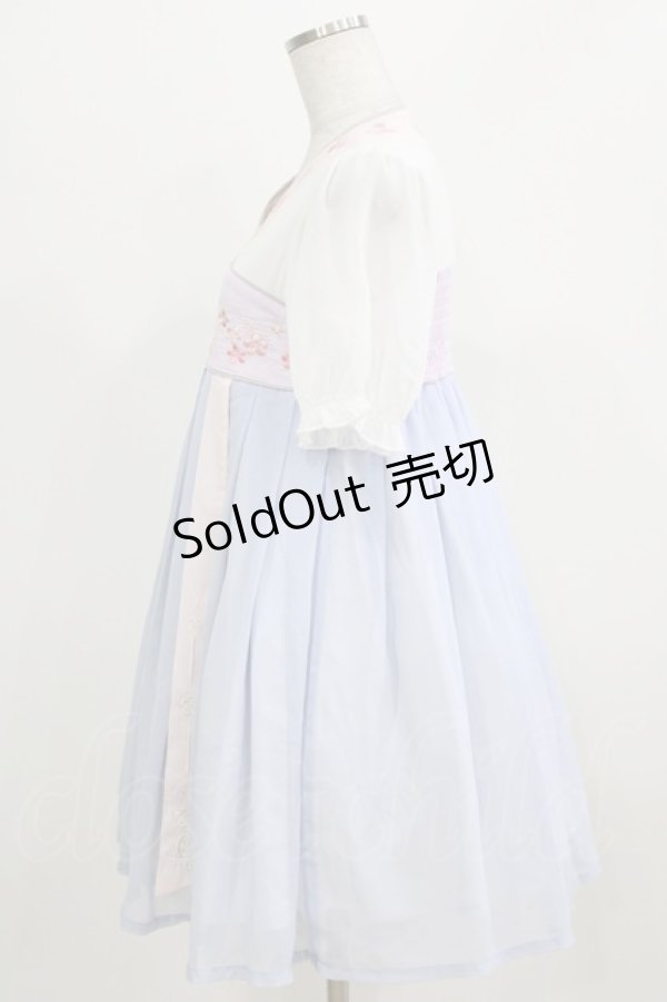 画像2: To Alice / 桜刺繍ワンピース S オフ/サックス H-26-02-22-019-LO-OP-NS-ZH (2)