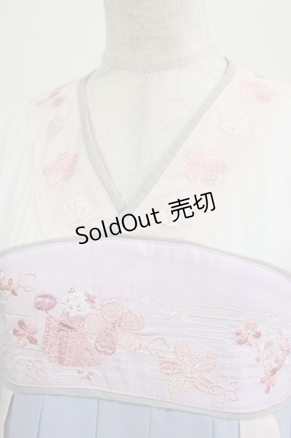 画像4: To Alice / 桜刺繍ワンピース S オフ/サックス H-26-02-22-019-LO-OP-NS-ZH (4)
