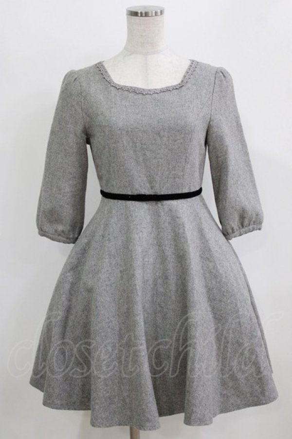 画像1: LODISPOTTO / リボンワンピース M グレー H-26-02-22-020-LO-SK-NS-ZH (1)