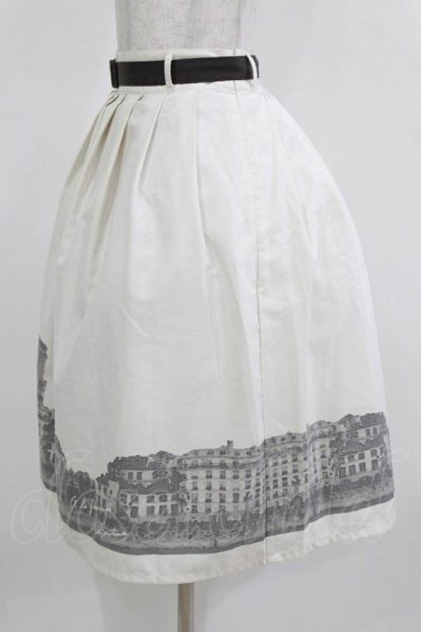 画像2: Fi.n.t / パリの街並みプリントタックスカート Free IVORY H-26-02-23-024-CA-SK-NS-ZH (2)