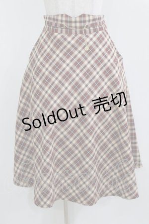 画像: F&A / コインチェーン使いバイアスチェックフレアースカート Free BORDEAUX×BEIGE H-26-02-23-025-LO-SK-NS-ZH