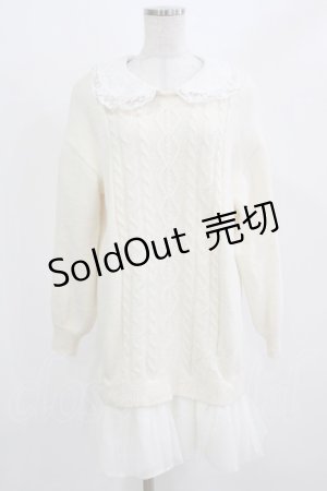 画像: Secret Honey / レース襟ニットワンピース Free オフ H-26-02-23-030-CA-OP-NS-ZH