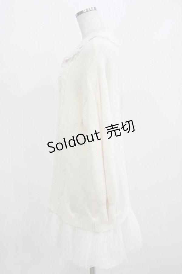 画像2: Secret Honey / レース襟ニットワンピース Free オフ H-26-02-23-030-CA-OP-NS-ZH (2)