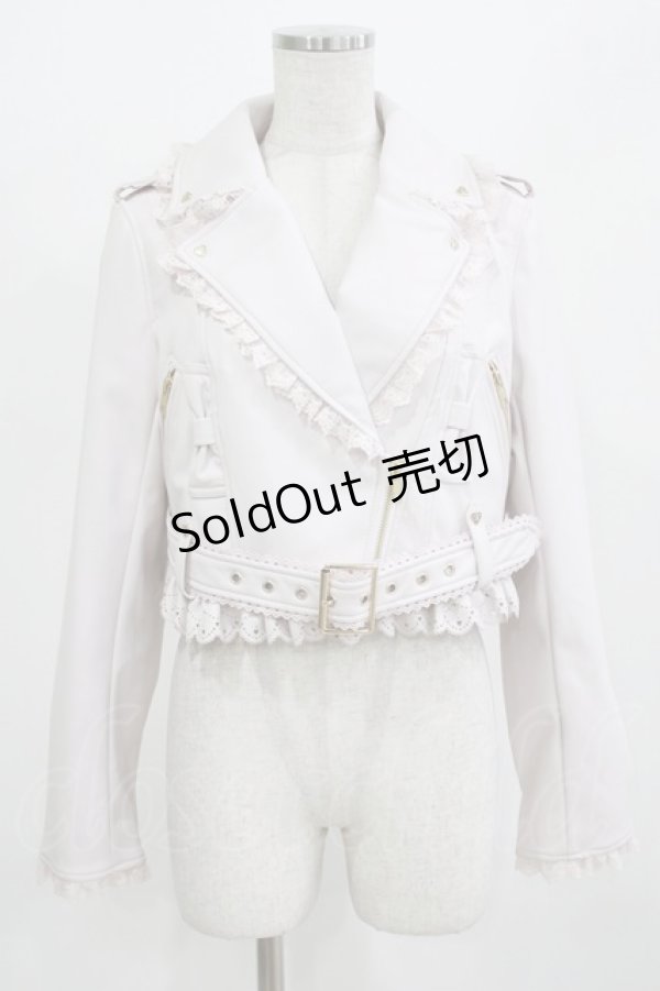 画像1: LIZ LISA / ダブルリボンエコレザーライダースジャケット Free ピンク H-26-02-23-036-LO-JA-NS-ZH (1)