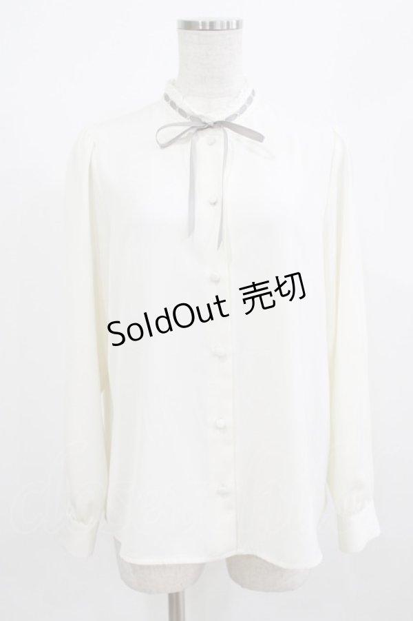 画像1: Fi.n.t / はしごリボンスタンドカラーブラウス Free OFF WHITE H-26-02-23-039-CA-BL-NS-ZH (1)