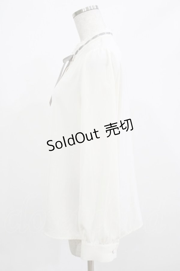 画像2: Fi.n.t / はしごリボンスタンドカラーブラウス Free OFF WHITE H-26-02-23-039-CA-BL-NS-ZH (2)
