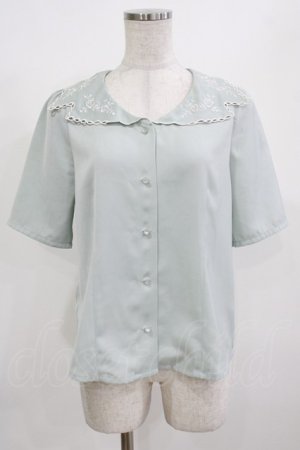 画像: an another angelus / ローズ刺繍ハシゴカットワーク衿ブラウス Free MINT H-26-02-23-040-CA-BL-NS-ZH