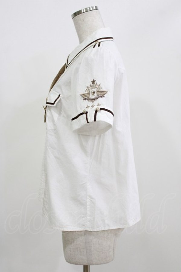 画像2: Amavel / 大佐勲章ミリタリーネクタイシャツ Free オフ/ベージュ H-26-02-23-043-CA-BL-NS-ZH (2)