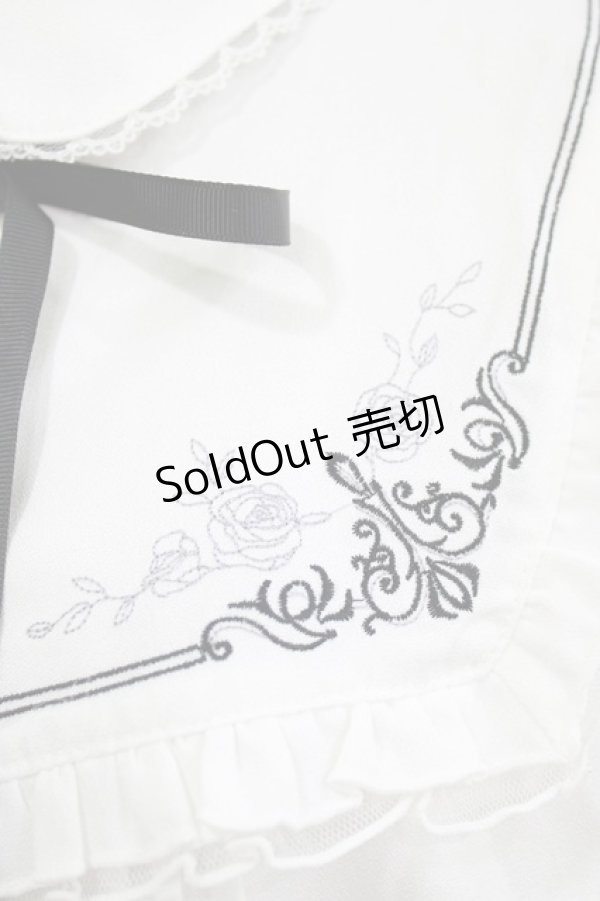 画像4: axes femme / 襟付刺繍ブラウス M オフ/ブラック H-26-02-23-046-AX-BL-NS-ZH (4)