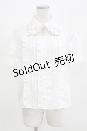 画像: Ank Rouge / リボン丸衿フリルブラウス M オフ/ピンク H-26-02-23-047-CA-BL-NS-ZH